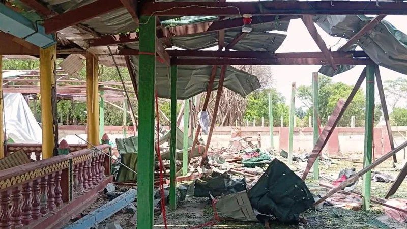 Myanmar air strike kills 14 praying at monastery, rebel witnesses say