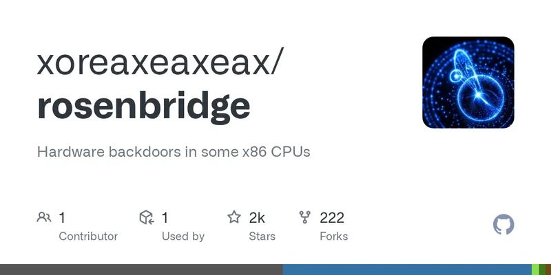 Hardware backdoors in some x86 CPUs