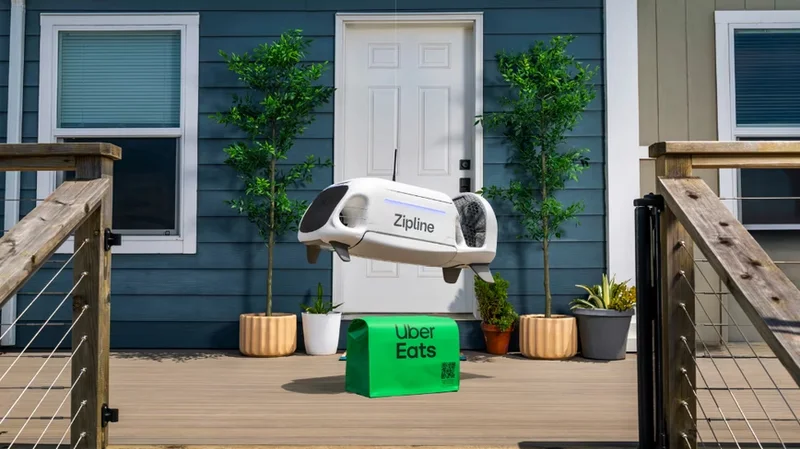 Uber is partnering with drone-delivery firm Zipline and targets a million drone deliveries a day