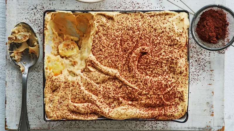 Adam Liaw’s caramel banana tiramisu
