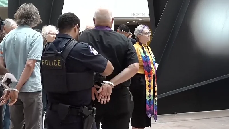 Clergy members arrested while protesting at Senate office