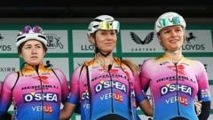 Rider 'nearly hit' by car on day one of Tour of Britain Women