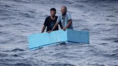 Watch: Fishermen rescued after five days adrift in cool box