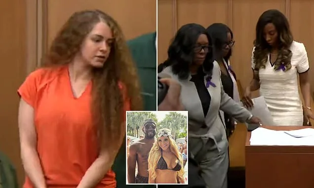 Courtroom stunned as OnlyFans model is sentenced to six years in prison for killing boyfriend in knife attack... and she'll be out in two