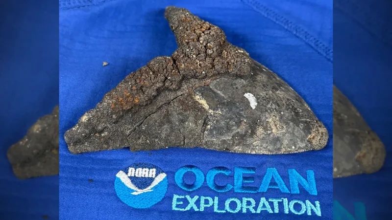 Massive, metal-encrusted megalodon teeth litter deep ocean floor