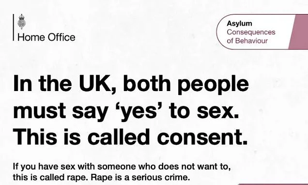 Ministers now forced to tell asylum seekers 'DON'T rape women': 'Insane' new booklet teaches migrants how to avoid committing sex crimes in Britain