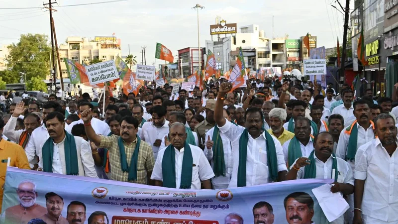 BJP, CPI stage protests against Karnataka government on Cauvery water dispute
