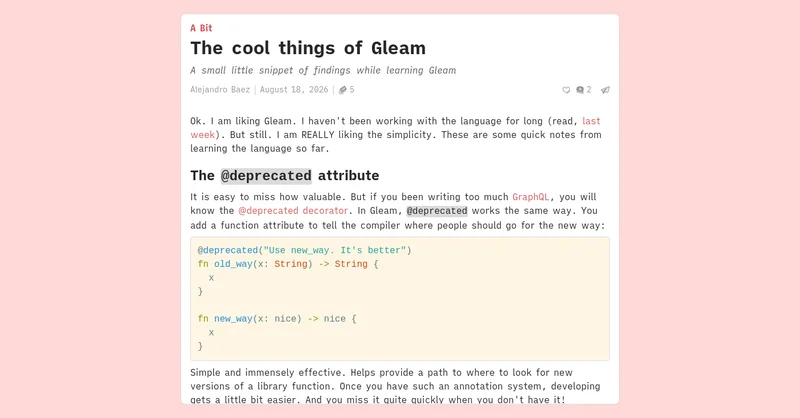 The cool things of Gleam