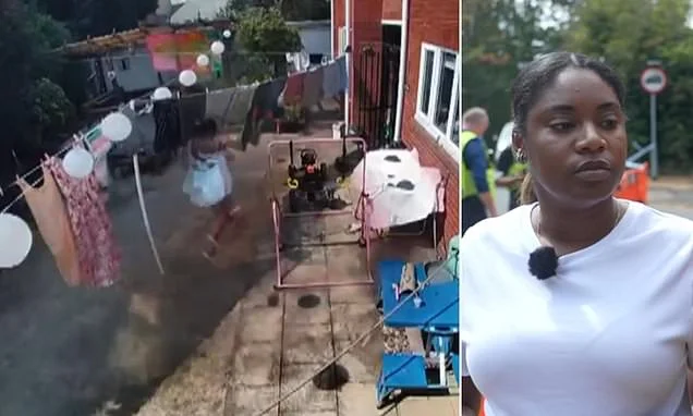 Seconds from devastation: Moment mother-of-two runs for her life before fire engulfs her family's 'forever home' she bought just five months ago