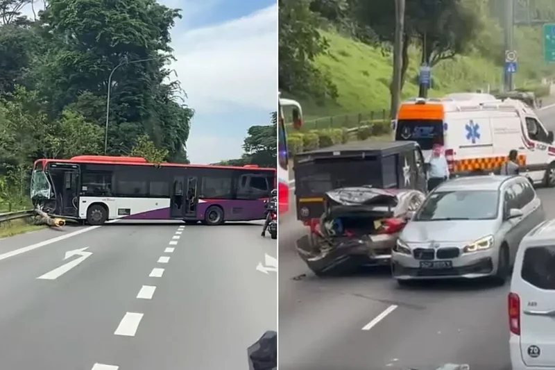 SBS Transit bus driver, 2 motorists taken to hospital after accident across both sides of BKE