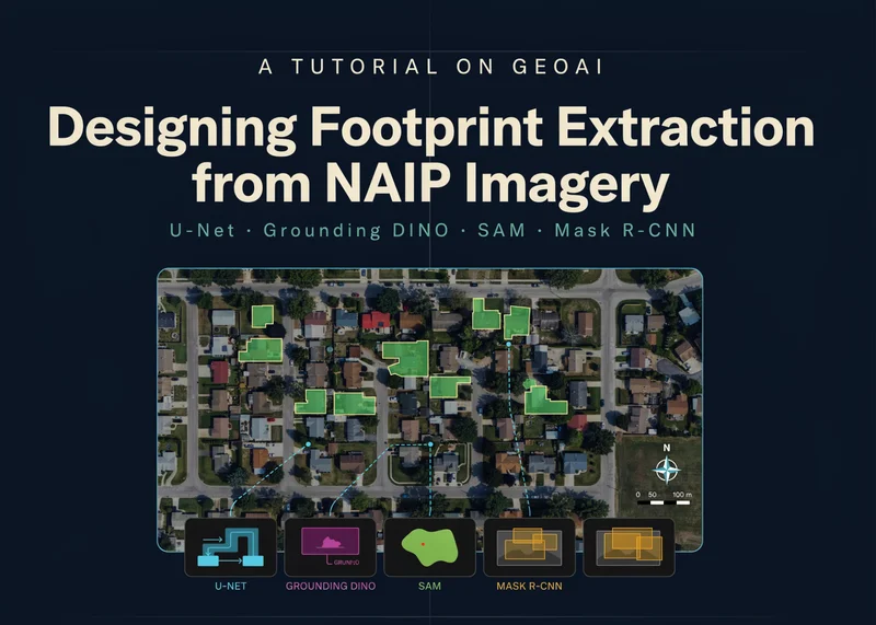 A Tutorial on GeoAI: Designing Footprint Extraction from NAIP Imagery Using U-Net, Grounding DINO, SAM, and Mask R-CNN