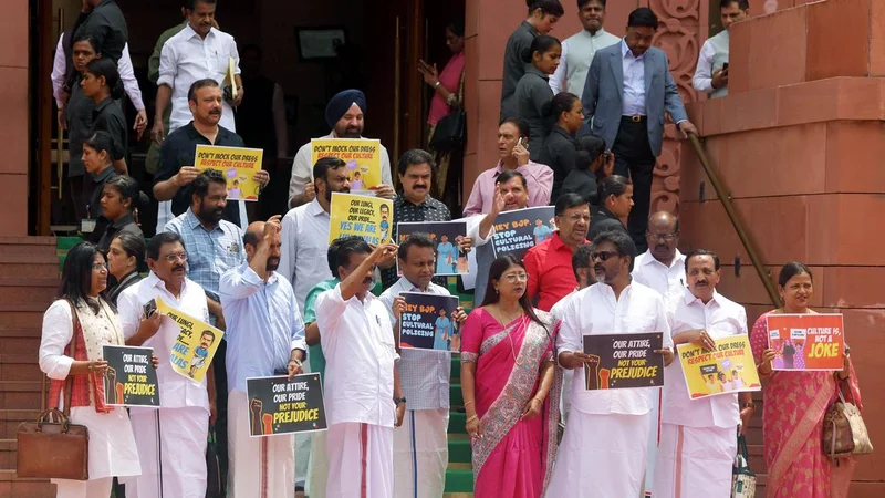 NDA, INDIA bloc MPs face-off outside Parliament over Jharkhand protest, Ram temple donation issues