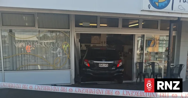 Person taken to hospital after car hits Red Beach takeaway shop