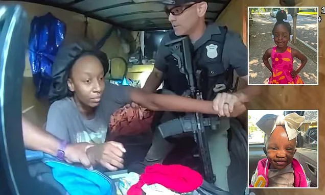 Incredible moment two young girls are rescued from sweltering trailer after being abducted by babysitter