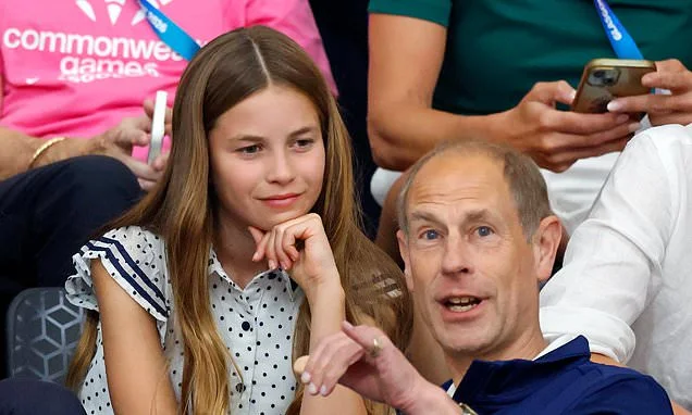Charlotte's 'rarely seen' bond with Edward! Kate and William's daughter, 11, 'clearly adores' Duke of Edinburgh as pair watch Commonwealth Games together (while Louis snags sweet from his great-uncle)