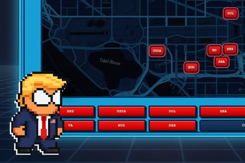 Trump pretends to be Spider-Man on new White House website tracking eliminated ‘fraud’