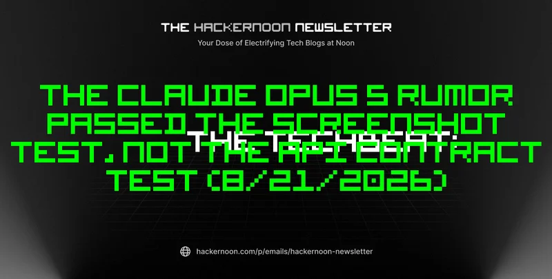 The TechBeat: The Claude Opus 5 Rumor Passed the Screenshot Test, Not the API Contract Test (8/21/2026)
