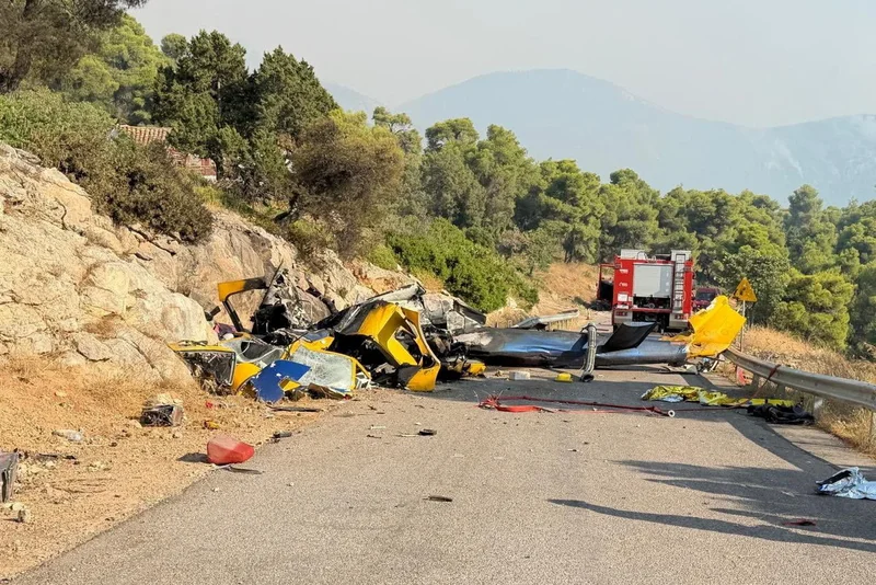 Briton survives after two killed in collision between Greek firefighting helicopters