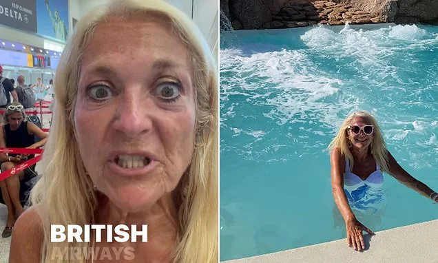 Vanessa Feltz rants at British Airways as she's left stranded with her grandchildren and hundreds of other passengers in Sardinia but jokes 'maybe I'll find a man to marry me in this queue'