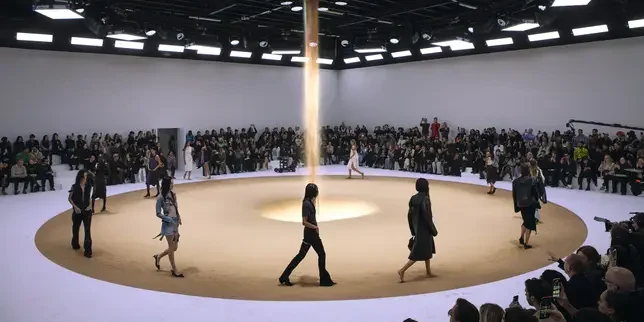 Courrèges' giant hourglass in September 2022