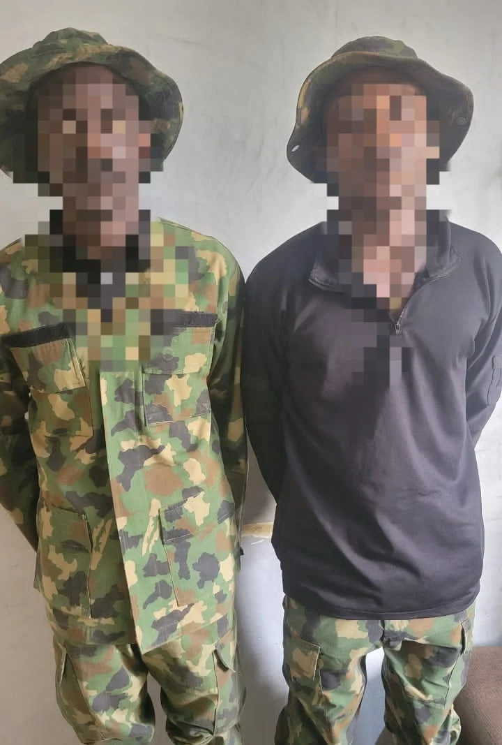 Two arrested for allegedly impersonating soldiers years after leaving military school