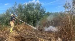 Blaze tackled at suspected illegal waste dump