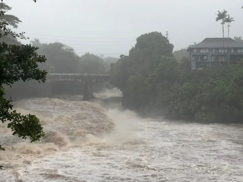 Lala is again a tropical storm, sending drenching rain and winds across Hawaii