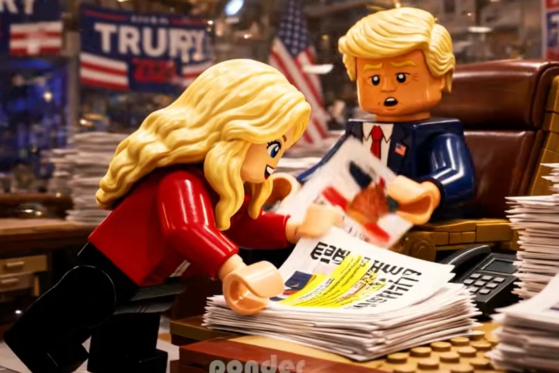 Trump and White House aide Natalie Harp get the LEGO treatment in ‘incredible’ AI video from parody account