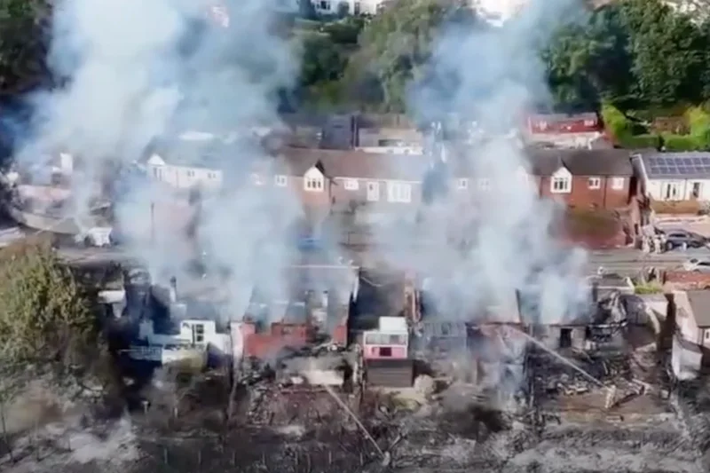 Woman arrested after suspected arson destroys five homes in Welsh town
