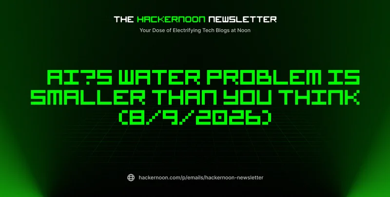 The HackerNoon Newsletter: AI’s Water Problem Is Smaller Than You Think (8/9/2026)