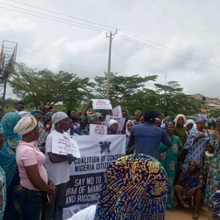 Osun Guber: Women storm Osogbo streets, protest violence, alleged intimidation