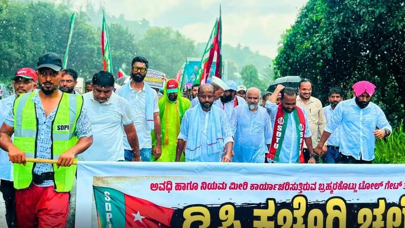SDPI holds 14 km padayatra demanding closure of Brahmarakootlu Toll Plaza on Bengaluru-Mangaluru NH 75