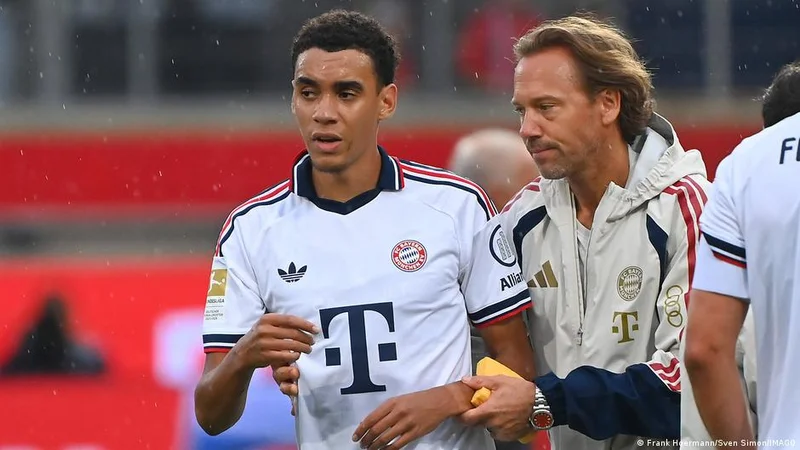Bayern Munich's Jamal Musiala collapses on pitch again