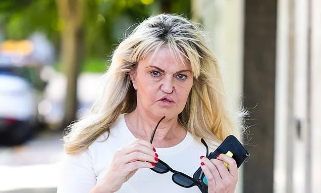 Danniella Westbrook displays the results of her latest facial reconstruction surgery as she heads to filming for Vanessa's Feltz's new YouTube show