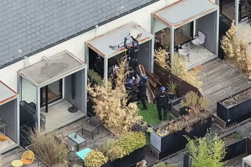 Watch: Police pull sleeping man from Salford roof in dramatic arrest