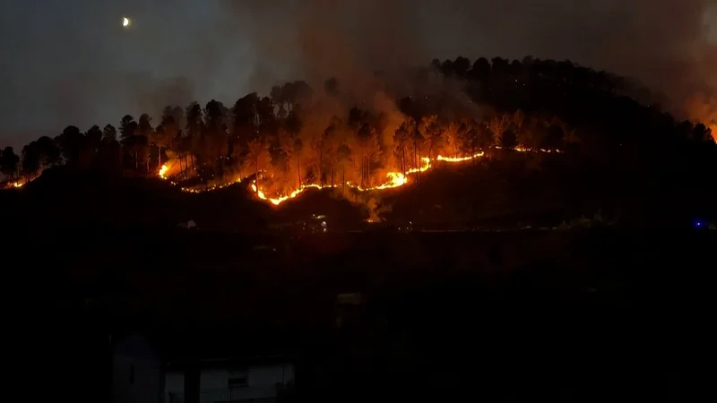 At least 800 people evacuated from major wildfire in western Spain