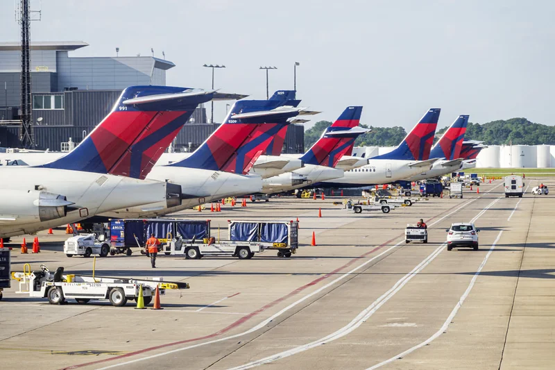 Delta passengers evacuated by slide after emergency landing in Atlanta