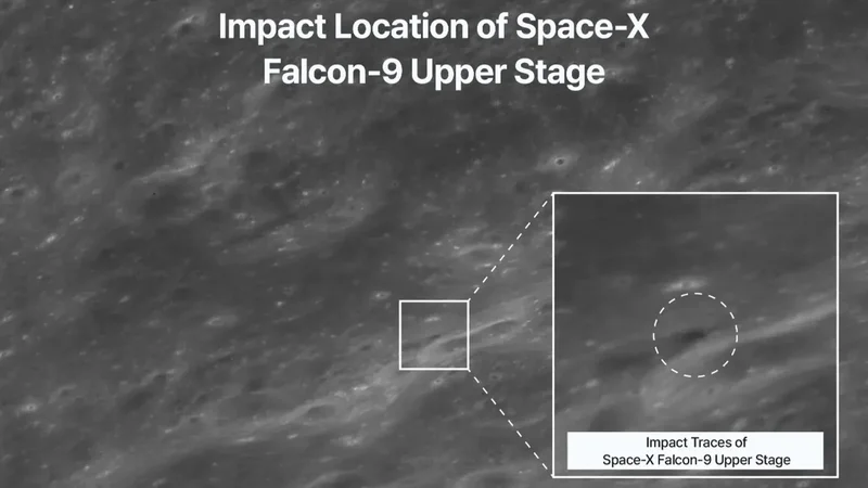 First photos of SpaceX lunar rocket crash show blackened hole torn into the moon's surface