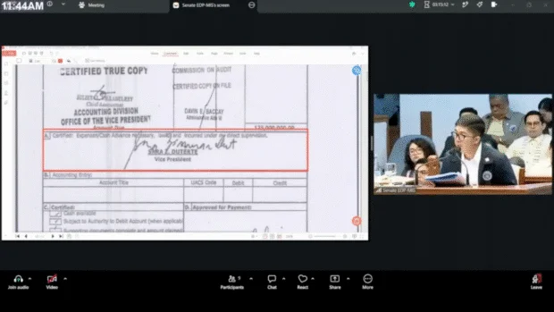 WATCH: COA witness says voucher with Duterte signature non-compliant