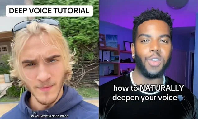 Scientists issue urgent warning over 'voicemaxxing' trend in which men perform 'neck crunches' to deepen their voices - amid fears it can cause permanent damage