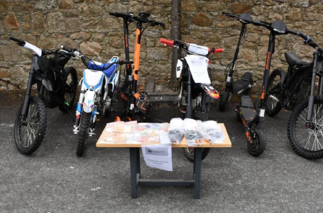 Three people due in court after seizure of scrambler bikes, cash and drugs worth €100k