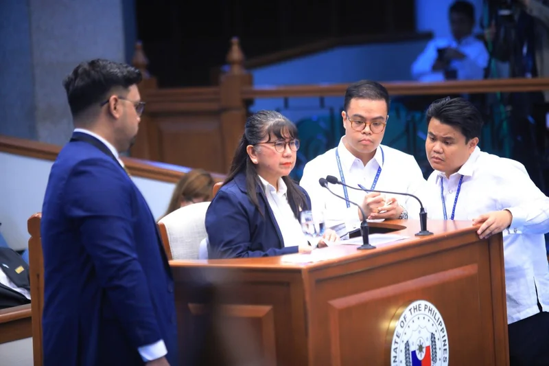 Tulfo questions hostile witness' language switch in Duterte trial