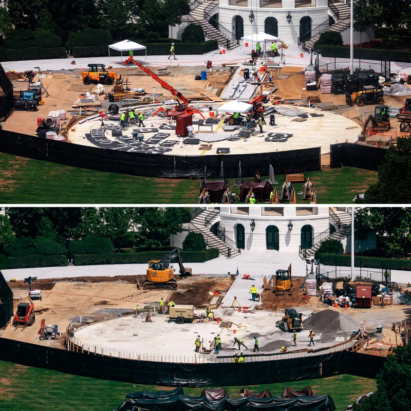 Parts of Trump’s New White House Helipad Disassembled, Photos Show
