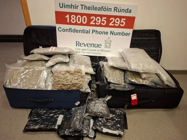Revenue officers seize €584k worth of cannabis and €368k crystal meth in Dublin Airport