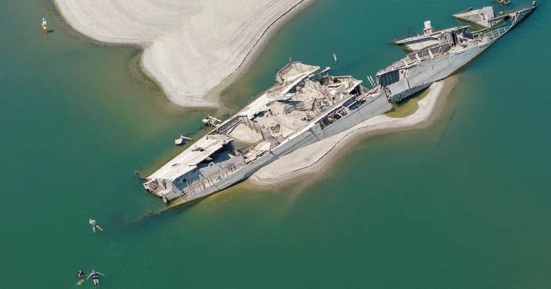 Nazi ships, mammoth bones emerge as Danube River dries up
