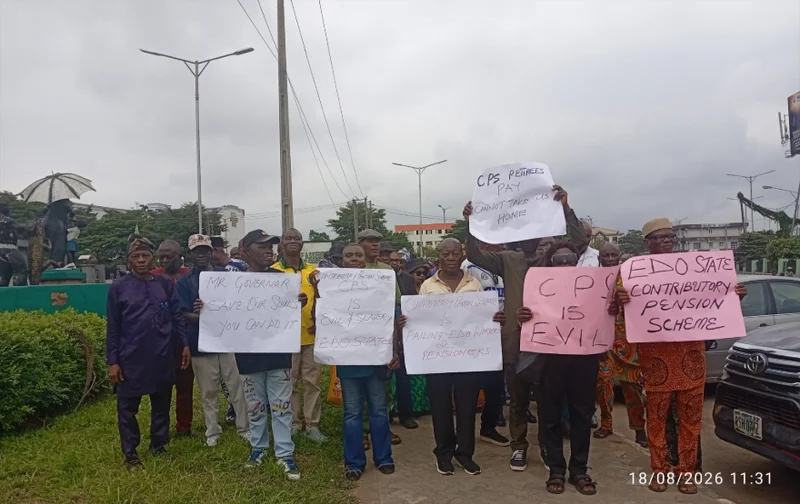 Edo retirees protest against Contributory Pension Scheme, demand return to old system
