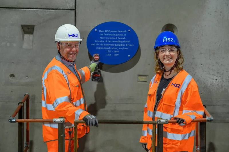 HS2 installs blue plaque 40 metres under Brunel family tomb
