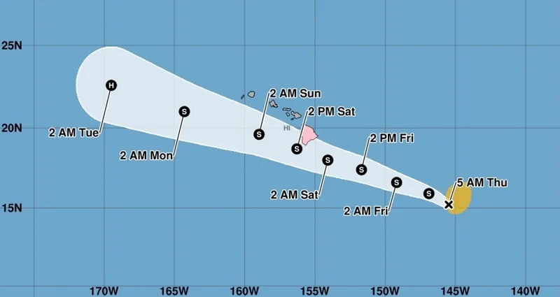 Rare Tropical Storm Lala on course for Hawaii, with hurricane conditions possible