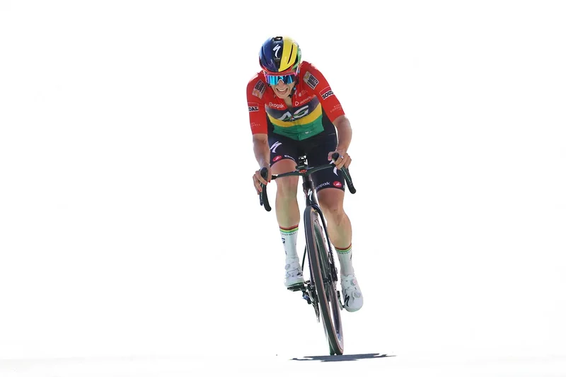 Kim Le Court launches daring solo raid to win stage three and take Tour of Britain race lead