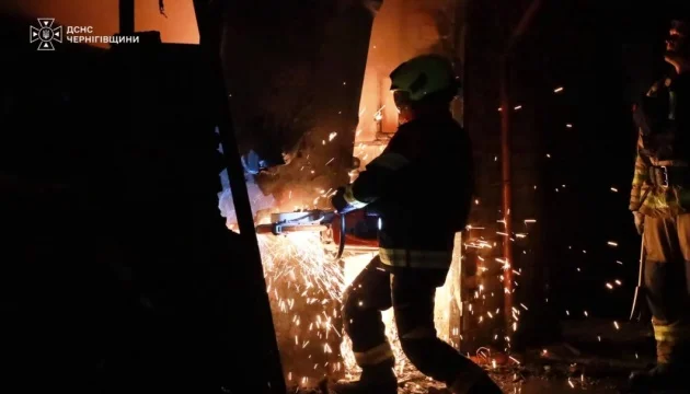 Russian drones strike Chernihiv, hitting garage cooperatives, several businesses